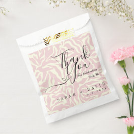 Sacolinha Casamento de Padrão de Zebra Branca e Rosa Elegant