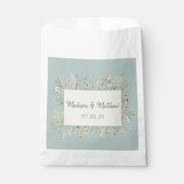 Sacolinha Casamento de Primavera Wildflower Elegante (Frente)
