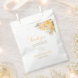 Sacolinha Casamento de Rosa de marfim e amarelo legante