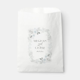 Sacolinha Casamento de Rosas Brancas e Azuis Pálidas