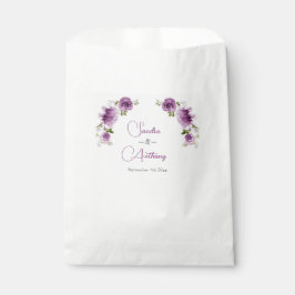 Sacolinha Casamento de Rosas e Peônias em Aquarela Fuchsia