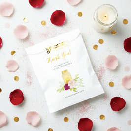 Sacolinha Casamento de Rosas Rosa-Cor-de-Vidro Obrigado