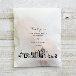 Sacolinha Casamento de San Diego Skyline Obrigado Bolsas Fav