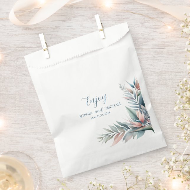 Sacolinha Casamento de Sonhos Tropicais por Aquarela (Cortado)