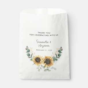 Sacolinha Casamento de Sunflower Bloom Eucalyptus