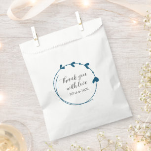 Sacolinha Casamento de Terno Azul Simples Coração