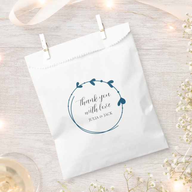 Sacolinha Casamento de Terno Azul Simples Coração (Cortado)