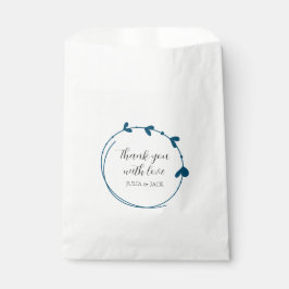 Sacolinha Casamento de Terno Azul Simples Coração