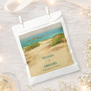 Sacolinha Casamento Destino à Beira-Mar com Aquarela