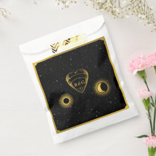 Sacolinha Casamento Dourado das Estrelas Celestiais Crescent