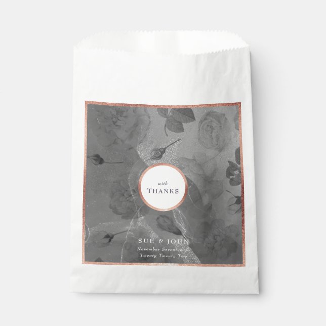 Sacolinha Casamento Dourado do Arco Floral Moody Boho Dramát (Frente)