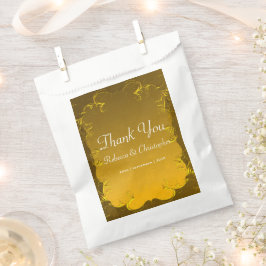Sacolinha Casamento Dourado Elegante Obrigado