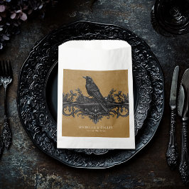 Sacolinha Casamento Dourado entre Rosas Negros e Raven Preto