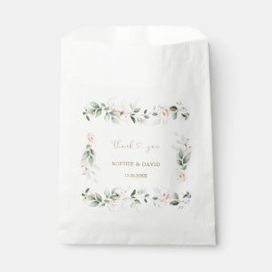 Sacolinha Casamento Dourado Floral Cor-de-Vestígio Verde Ro