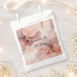 Sacolinha Casamento Dourado Romântico Blush Rosa