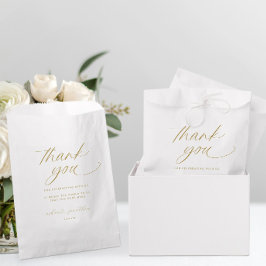 Sacolinha Casamento Dourado Romântico Elegante - Obrigado