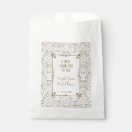 Sacolinha Casamento Dourado White 20s Real Fleur-de-Lis Art 