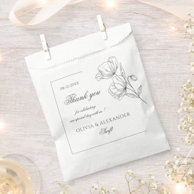 Sacolinha Casamento elegante com flores picadas (Cortado)