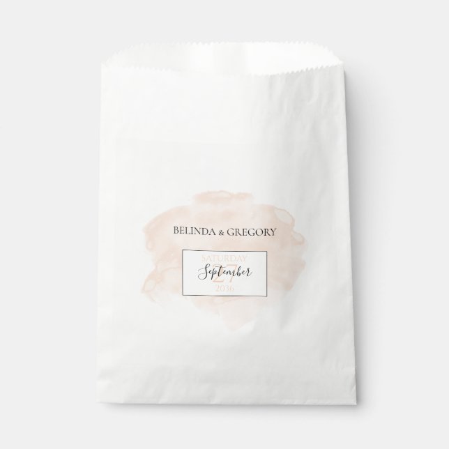 Sacolinha Casamento Elegante De Aquarela (Frente)