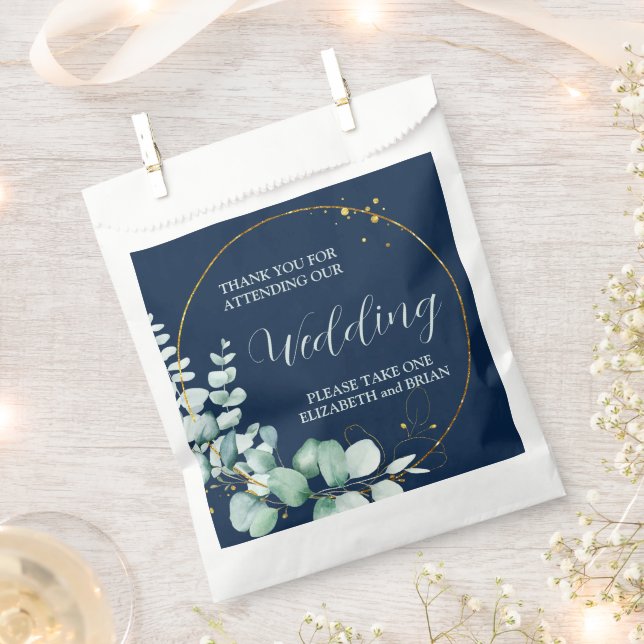 Sacolinha Casamento Elegante de Eucalipto (Cortado)