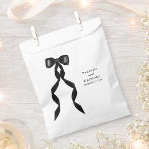 Sacolinha Casamento Elegante de Fita Arco Negra Formal