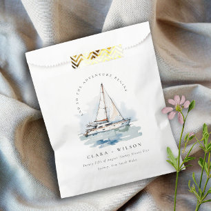 Sacolinha Casamento Elegante Dusky Sailboat Yacht Seascape