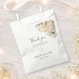 Sacolinha Casamento Elegante Pérola Branca e Rosa Marfim