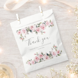 Sacolinha Casamento em Aquarela Floral Rosa Elegante