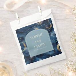 Sacolinha Casamento Estrela Celestial Elegante Dourado Azul