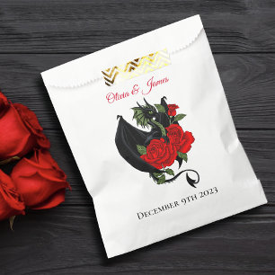 Sacolinha Casamento Fantasia de Rosas vermelhas de Dragão Ne