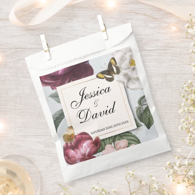 Sacolinha Casamento Favor Bolsas Bloom Flor Borboleta (Cortado)