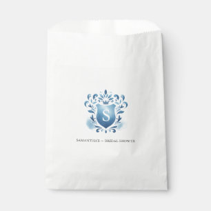 Sacolinha Casamento Favor Bolsas Blue Monogrammed Crest