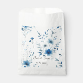 Sacolinha Casamento Floral Azul Elegante