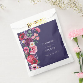 Sacolinha Casamento Floral Azul-Marinho Moody