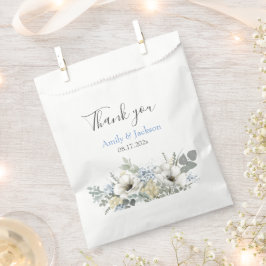 Sacolinha Casamento Floral Branco Aquarela Elegante