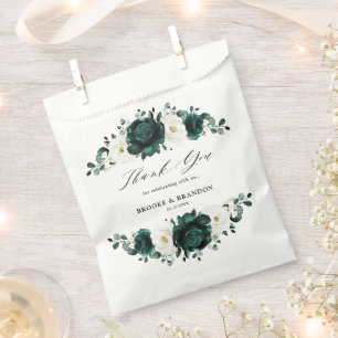 Sacolinha Casamento Floral Branco Eucalyptus Emerald Greener