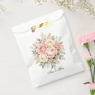 Sacolinha Casamento Floral Champanhe Blush Sage