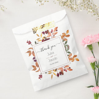 Sacolinha Casamento Floral de Aquarela de outono Elegante