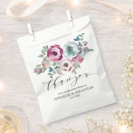 Sacolinha Casamento floral de cor d'água de Mint & Mauve