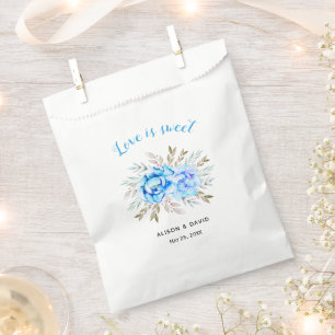 Sacolinha Casamento floral de flores aqua azul-aquosa 