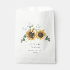 Sacolinha Casamento Floral de Girassol Eucalyptus Greenery