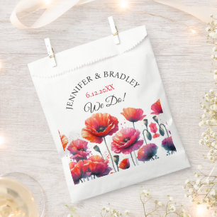 Sacolinha Casamento Floral de Papas Vermelhas