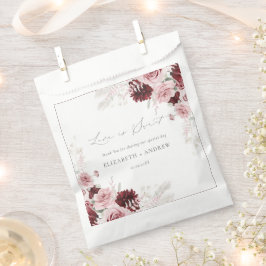 Sacolinha Casamento Floral de Rosas Rosa Espelhadas Elegante