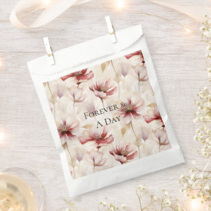 Sacolinha Casamento Floral Lavanda Creme Borgonha