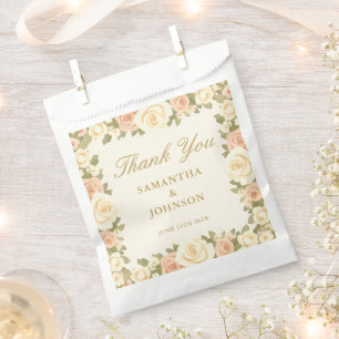 Sacolinha Casamento Floral Marfim Vintage