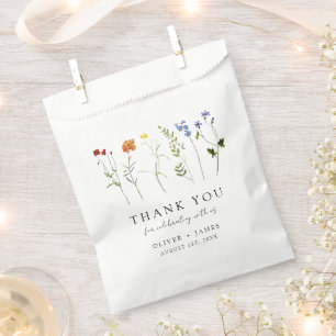 Sacolinha Casamento Floral Minimalista de Flores Silvestres 