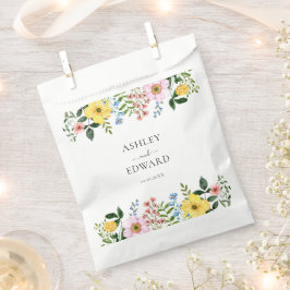 Sacolinha Casamento Floral Moderno Amarelo Azul Rosa Primave