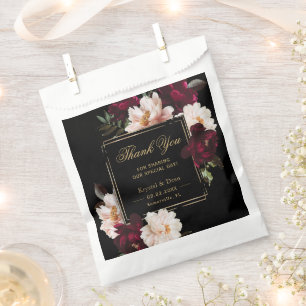 Sacolinha Casamento Floral Preto Burgundy Blush Sombrio