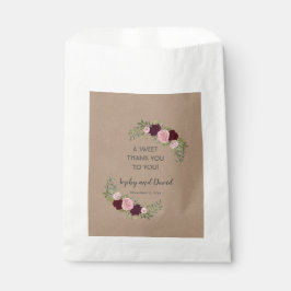 Sacolinha Casamento Floral Romântico, Russo Marsala, OBRIGAD