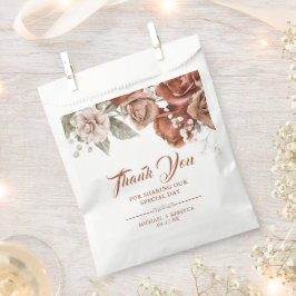 Sacolinha Casamento Floral Terracotta - Rosas Laranja Queima